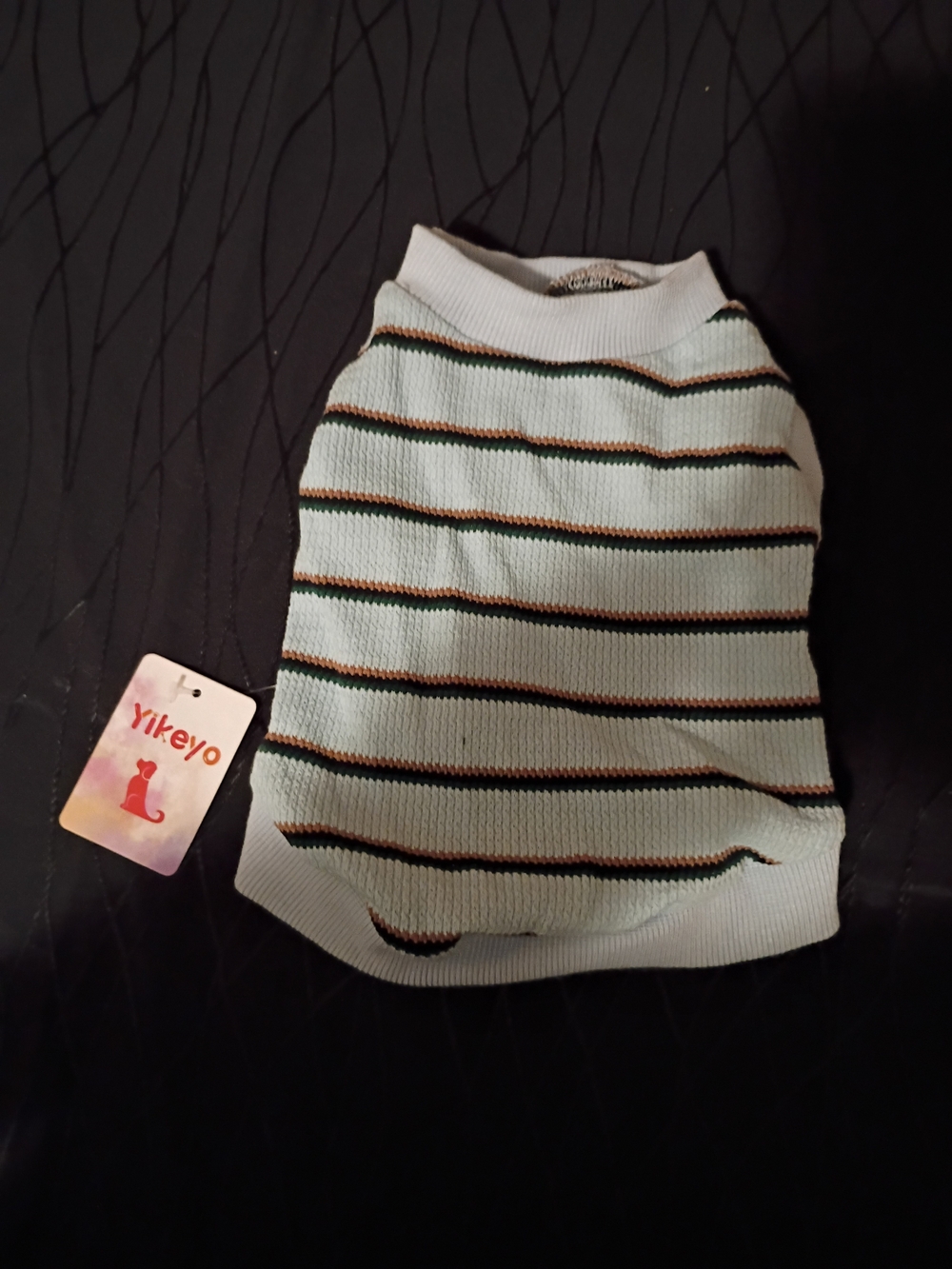 Mint Green Striped Dog Sweater